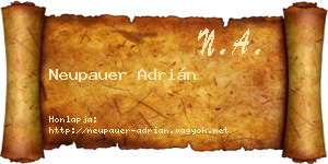 Neupauer Adrián névjegykártya
